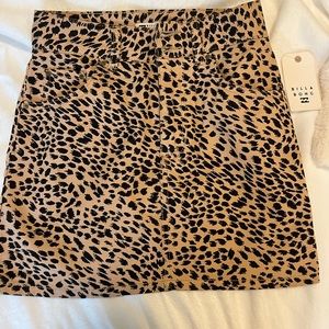 NWT Billabong Animal Print Skirt